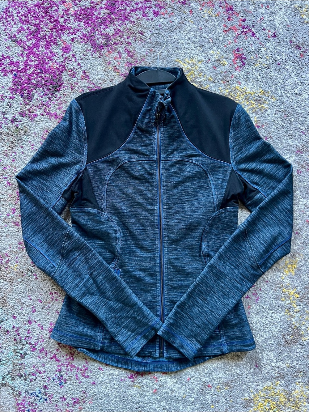Lululemon Forme Jacket, Reversible Slub Denim Limitless Blue / Black, Size 8